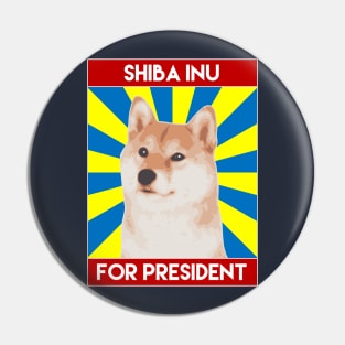 Shiba Inu For President (Red) Pin