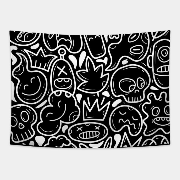 Doodle Pattern Design Tapestry by BooDoodle