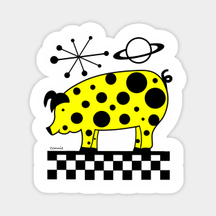 Vintage Polka Dot Pig Magnet