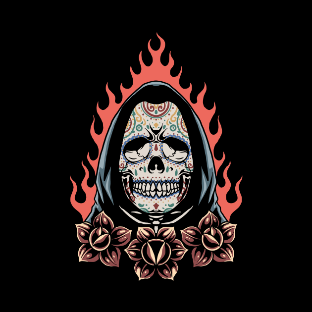 Vintage Sugar Skull Grim Reaper by SLAG_Creative