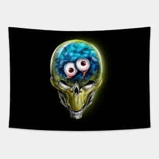 alien skull with eyes Tapestry