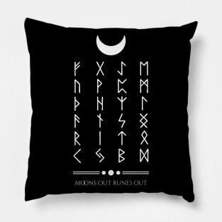 Moon's out runes out Pillow