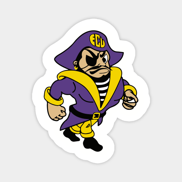 ECU Vintage Retro East Carolina Pirates 80s Magnet by robotbasecamp