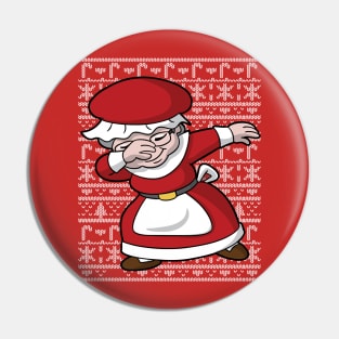 Dabbing Mrs Claus Ugly Christmas Sweater Pin