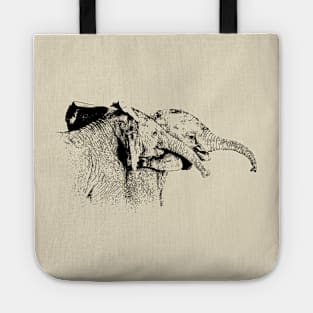 Affectionate Young Elephants | African Wildlife Tote