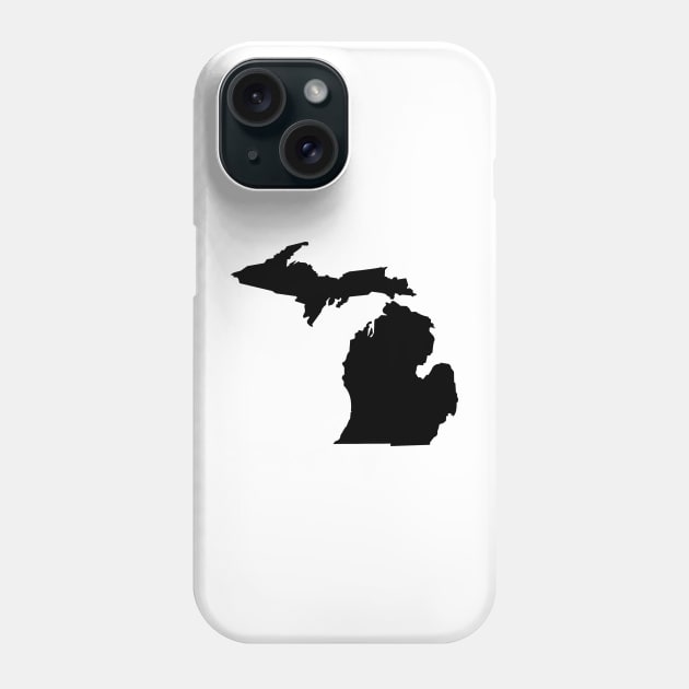 Michigan in Black Phone Case by somekindofguru