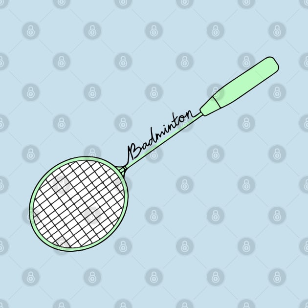 Badminton Racket of Badminton Player (Green) World Badminton Day by Mochabonk