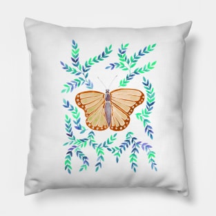 Watercolor Butterfly - Orange Pillow