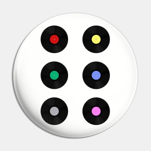 Colorful Vinyl Records Pin