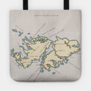 Illustrated map of the British Falkland Islands Tote