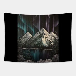 Teal and Purple Northern Lights Tapestry