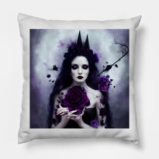 Violet Purple Witch Pillow