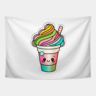 Funny Rainbow Ice Cream Tapestry