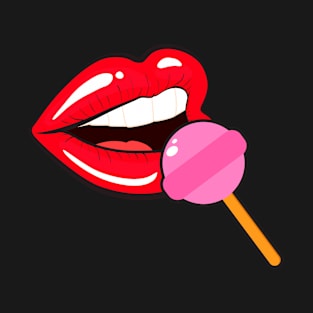 Red Lips Lollipop T-Shirt