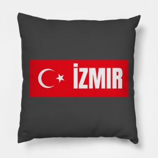 Izmir City in Turkish Flag Pillow