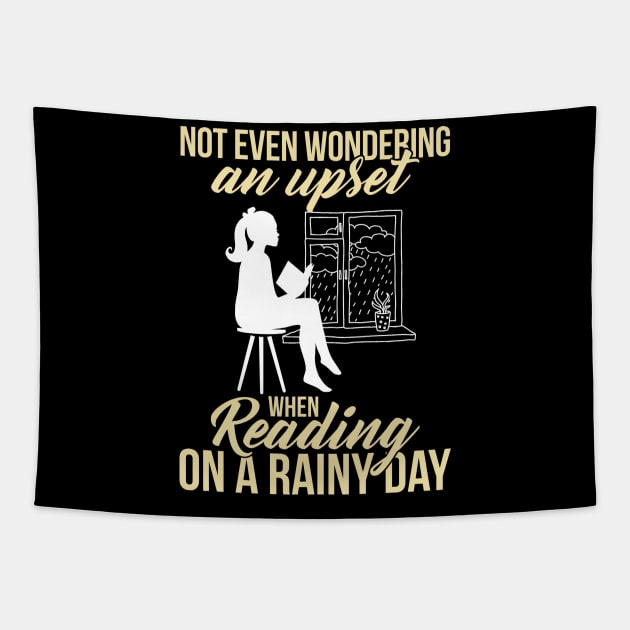 Reading on a rainy day Tapestry by Zhj