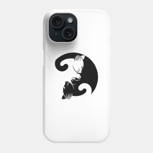 Minimalist Cat Neko YinYang Tshirt Phone Case