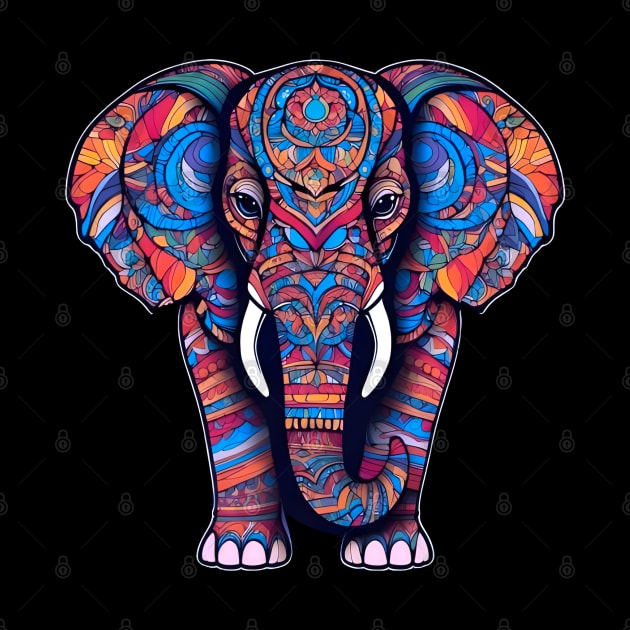 Colorful Mandala Elephant by VivaLaRetro