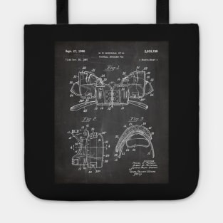 Football Pads Patent - Football Player American Football Art - Black Chalkboard Tote