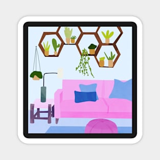House plants interior illustration Magnet