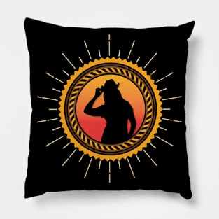 Cowgirl Retro Vintage T-Shirt Pillow