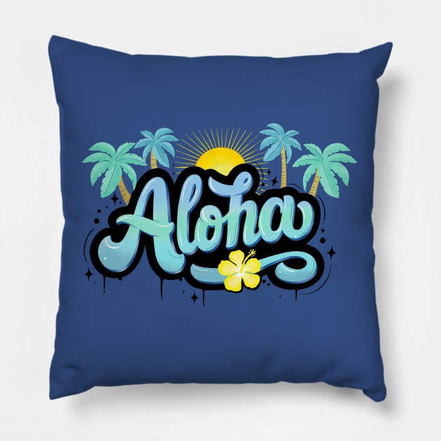 Aloha Summer Pillow by CalliLetters