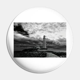 St Mary's Island in Black and White Pin