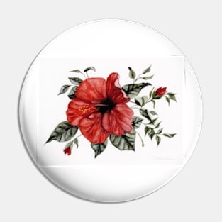 Red Hibiscus Pin