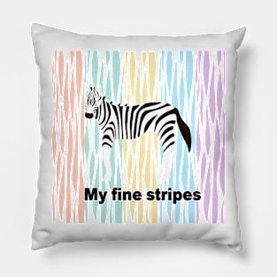 fine stripes,zebra,RAINBOW Pillow