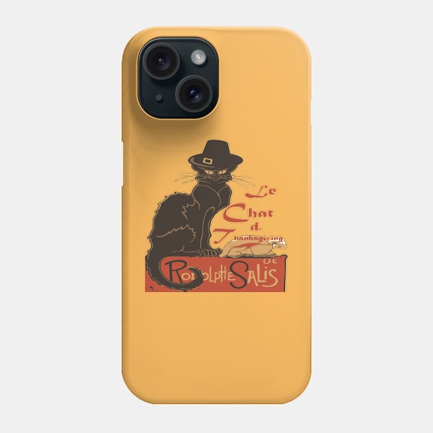 Le Chat De Thanksgiving Holiday Dinner Spoof Phone Case by taiche