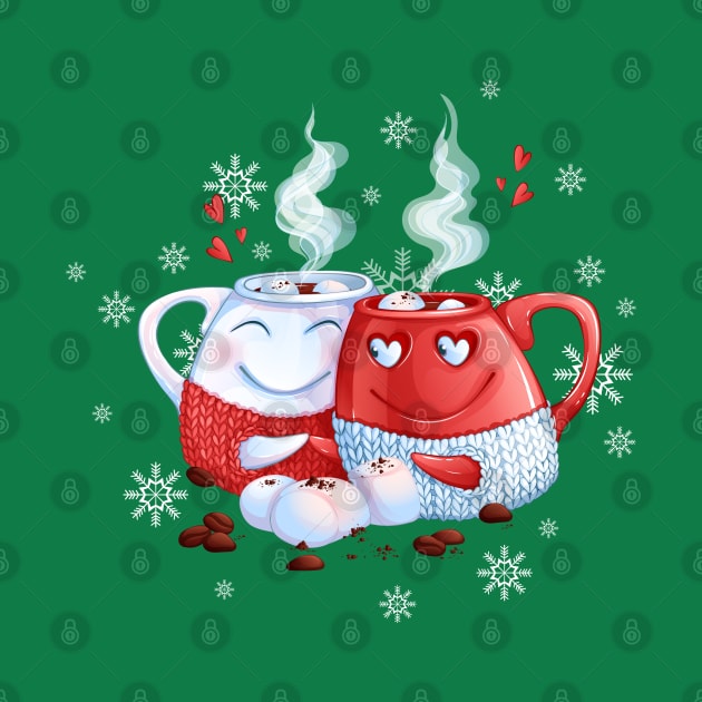 Two Cups Hot Chocolate Lover by Mako Design 