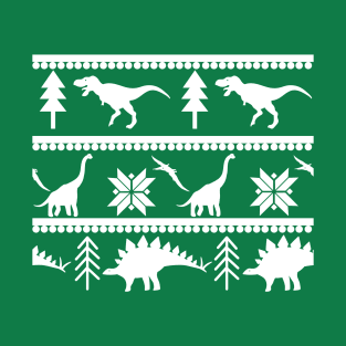 Dinosaur Fair Isle Pattern (Green) T-Shirt