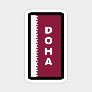 Doha City in Qatar Flag Vertical Magnet