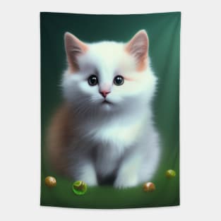 Cute baby cat in a fantasy land Tapestry