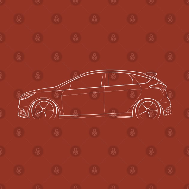 Ford Focus ST - profile stencil, white by mal_photography