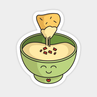 Kawaii Queso Bowl with Chip Magnet