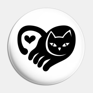 BLACK CAT HEART Pin