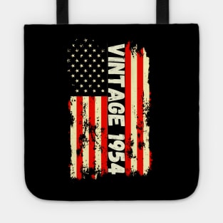 Vintage 1954 70th Birthday Gifts 70 Years Old American Flag Tote