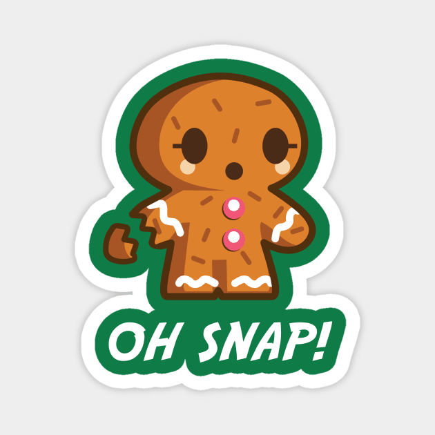 Oh Snap Gingerbread Man Magnet by Barkin_MADD