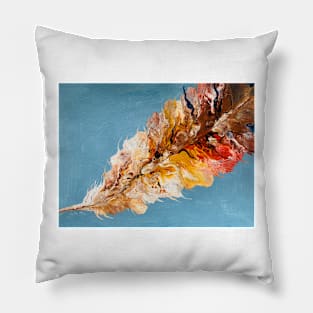 Feather pouring paint Pillow