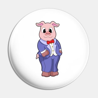 Pig as Groom with Suit Pin