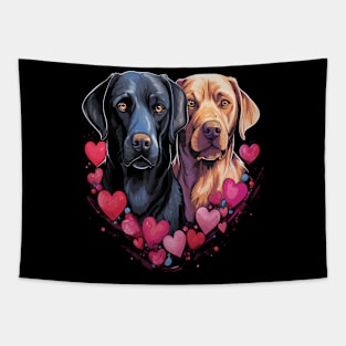 Labrador Retriever Couple Valentine Tapestry