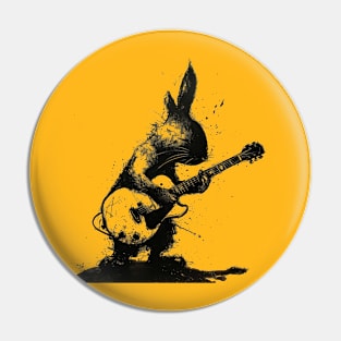 rabbit  play guitar Pin