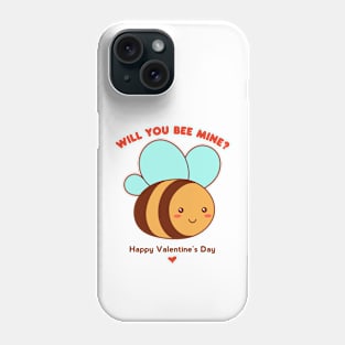 Will You Be Mine Cute Bee Pun Valentine's Day Phone Case