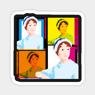 JANE AUSTEN - ENGLISH NOVELIST - colourful pop art style illustration Magnet