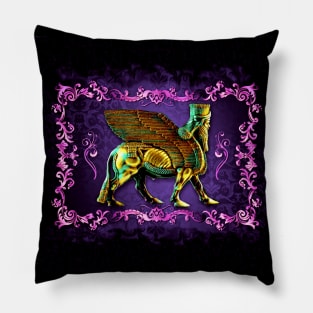 Assyrian Golden Lamassu 2 Pillow