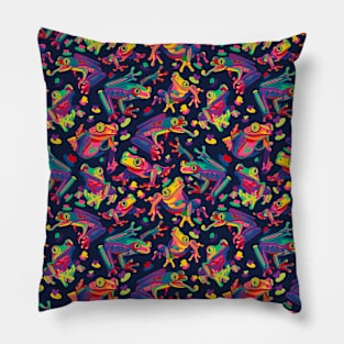 Rainbow Tree Frogs Pillow