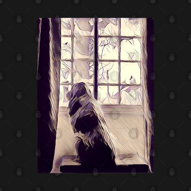 Window Watcher Spinone by heidiannemorris