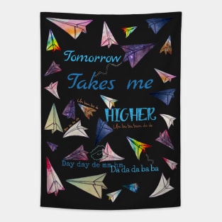 Paper airplanes Tomorrow takes me higher Tapestry