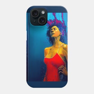 Woman taking cold shower Phone Case